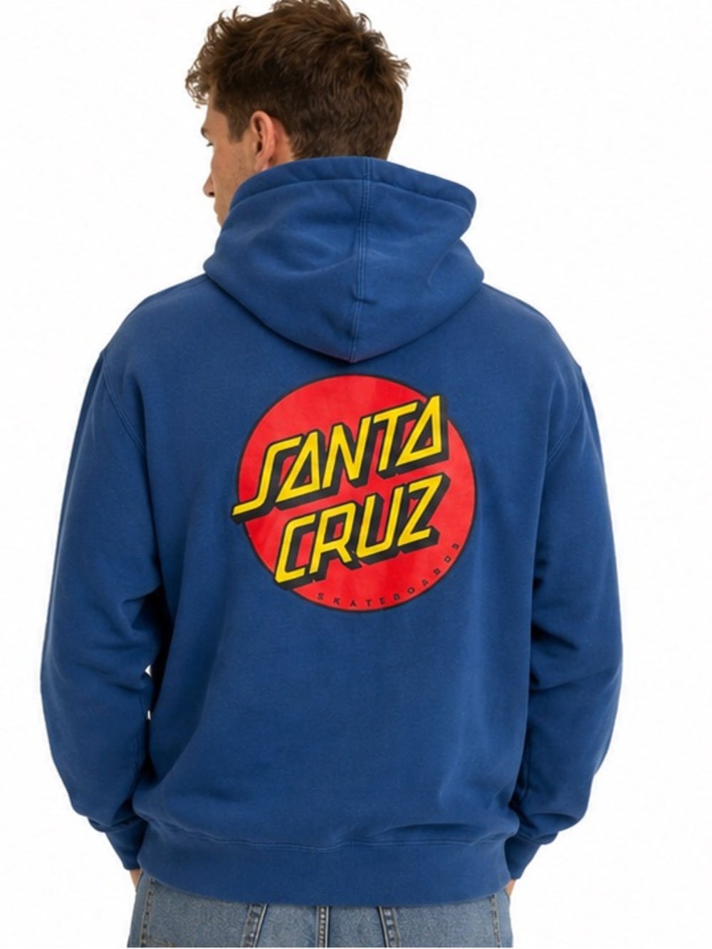 Santa Cruz Classic Dot Blue Pullover Hoodie Skateboard Mens Medium